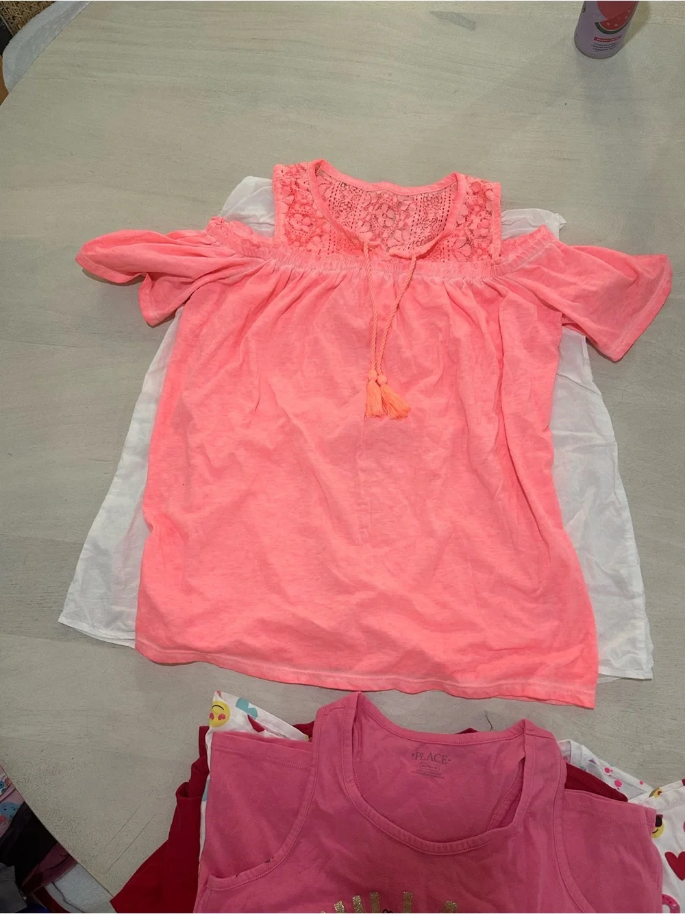 Justice. Place. White Flutter Sleeve Top with Bright Embroidery (6 Tops total)